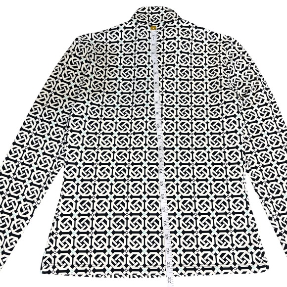 J McLaughlin Catalina Cloth 1/4 Zip Pullover. Sz XS Black, Cream, Light Blue - Picture 6 of 7